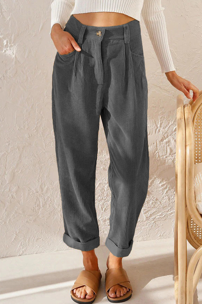 Maria Women Corduroy Pants With All Day Comfort Flattering Tailored Fit For Work And Leisure