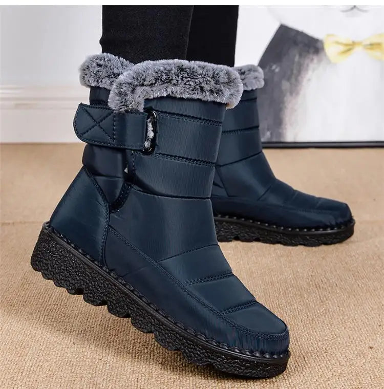 KUIDFAR Women's Waterproof Winter Snow Boots With Plush Lining For Cozy Warmth And Durable Rubber Sole