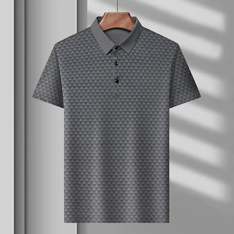 Palmer Silk Polo by TrendAura Ice Silk Fabric Moisture Wicking Performance Polo With Striking Pattern