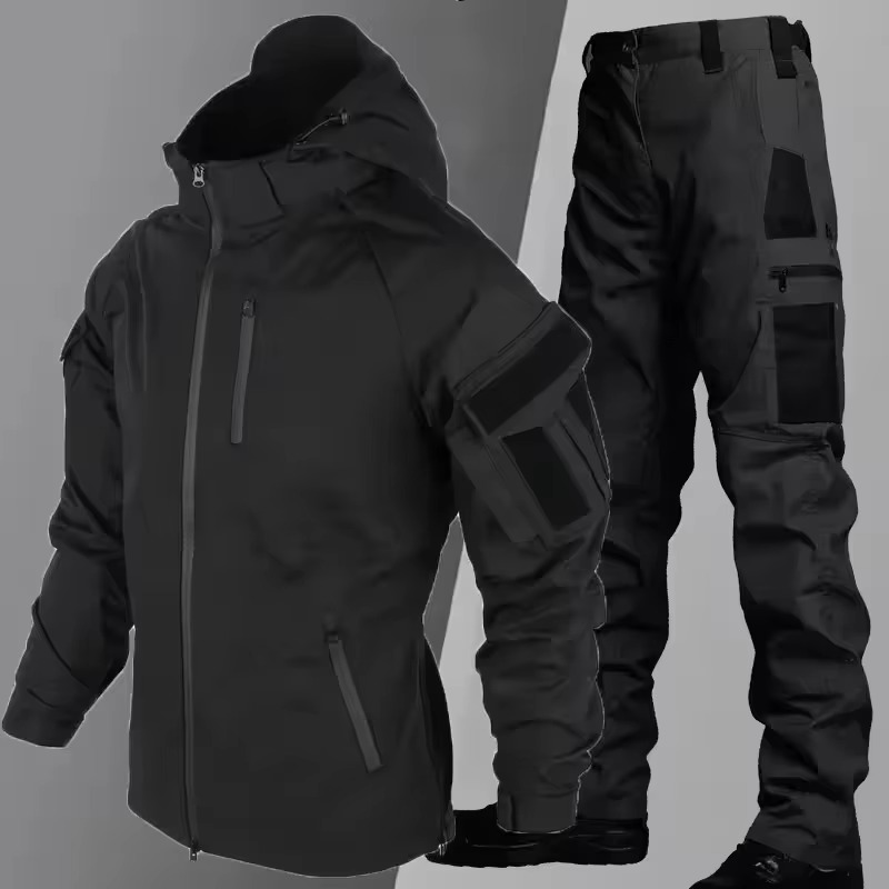 Men's Tactical Waterproof Combat Training Suit Outdoor Multi-Pocket Wear-Resistant Set by TrendAura