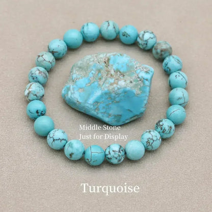 Women's Jewelry Bracelet with Turquoise Stones and Adjustable Closure