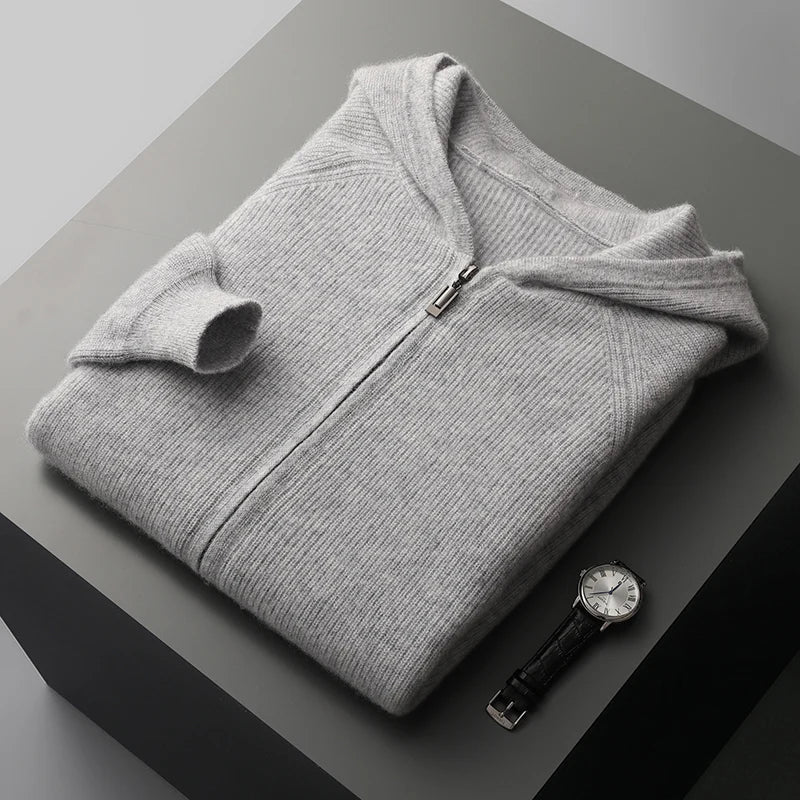 Jordan Premium Cotton Zip Front Hoodie Sweater Soft Knit Cardigan For Men And Women