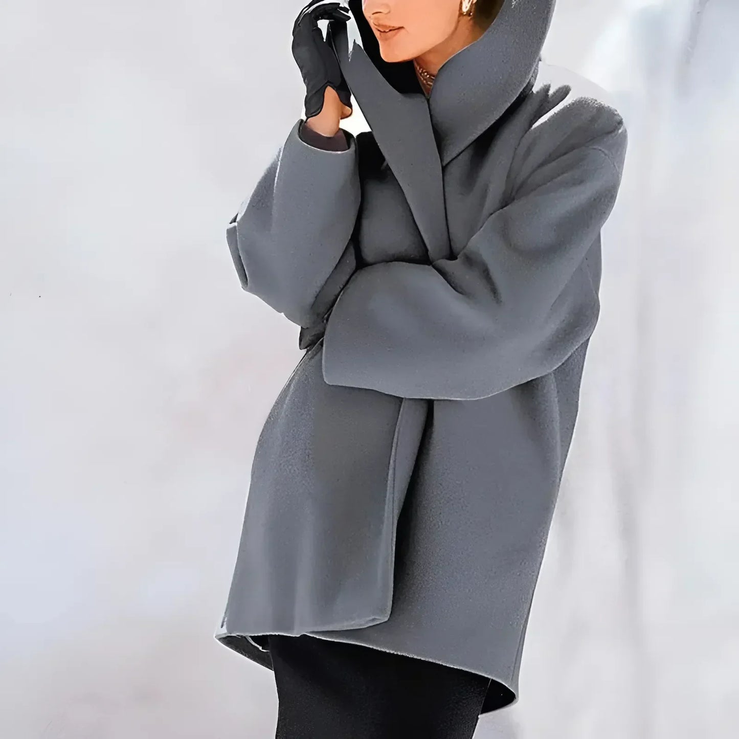 Women's Winter Trench Coat | Oversized With Draped Collar