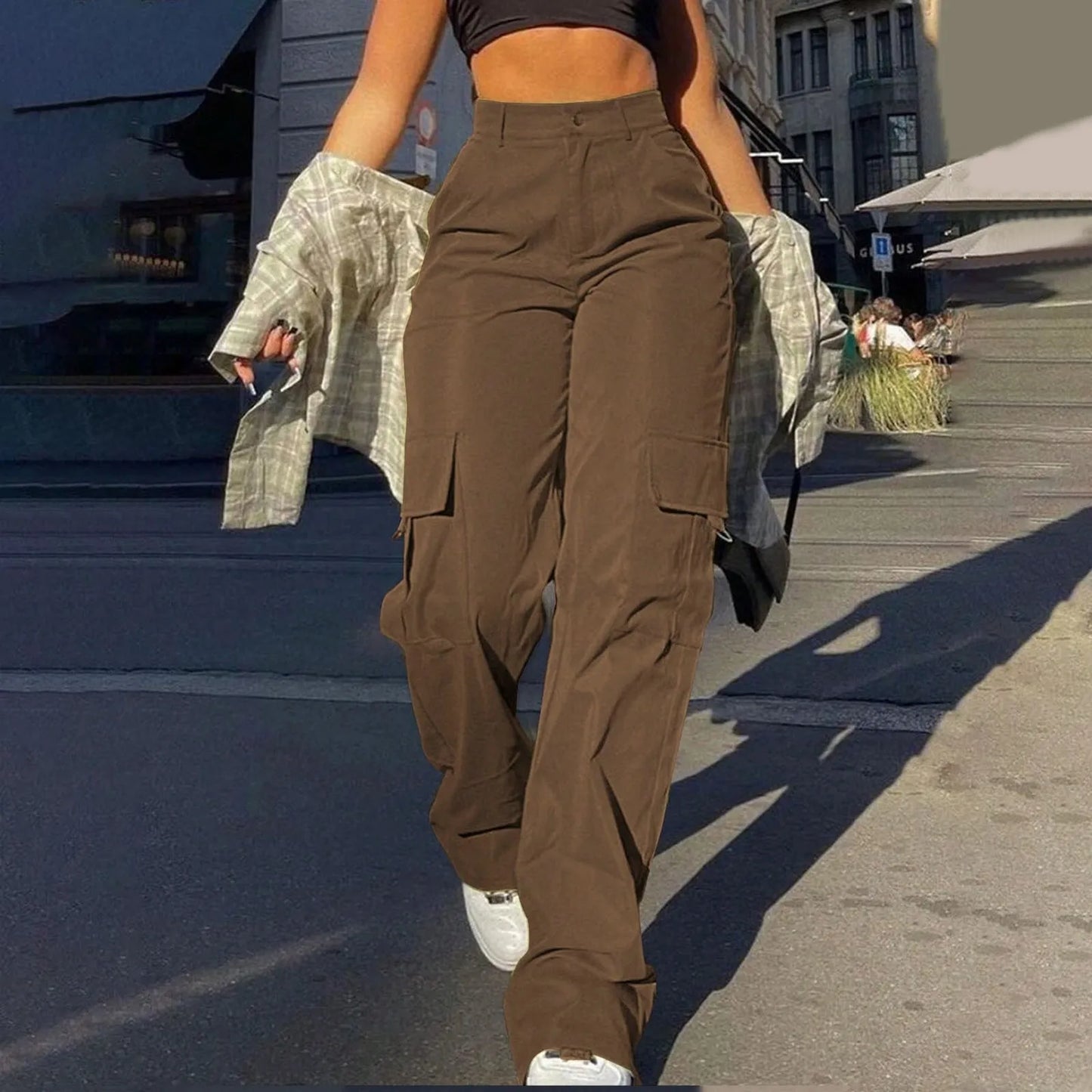 Kate | Women’s High-Waist Wide-Leg Cargo Trousers