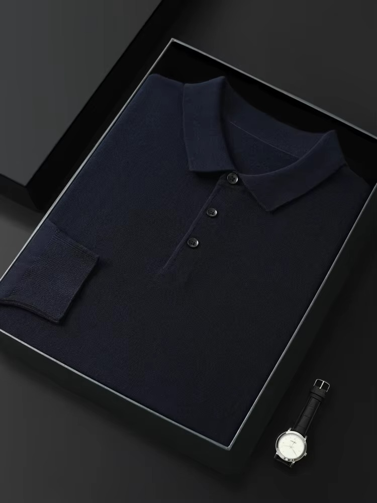 Men's Merino Wool Polo Collar Sweater Pullover For Cold Weather Warmth And Refined Everyday Comfort