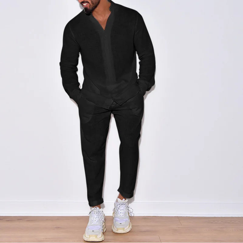 Liam Men's 100 Percent Cotton Tracksuit Set Comfortable Breathable Casual Wear For Autumn