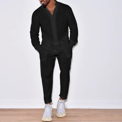 Liam Men's 100 Percent Cotton Tracksuit Set Comfortable Breathable Casual Wear For Autumn