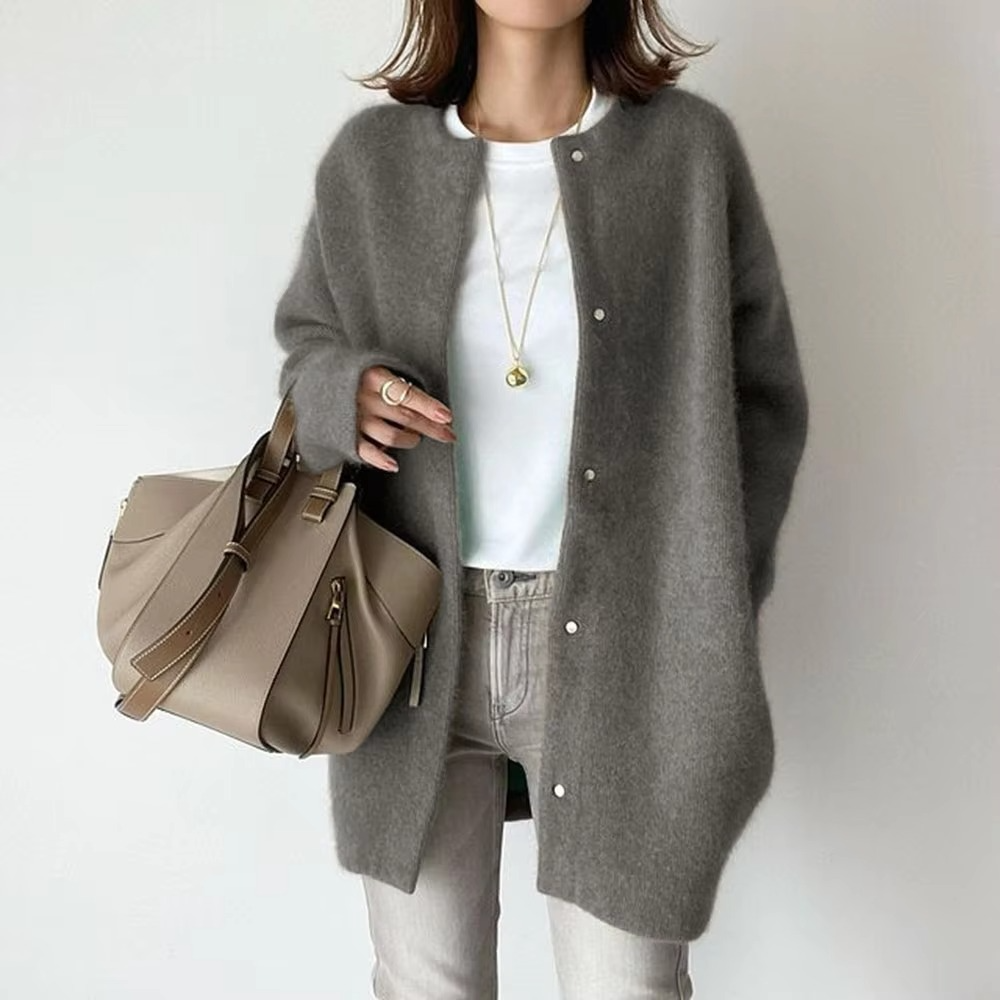 Autumn Vintage Single Breasted Knit Cardigan for Women