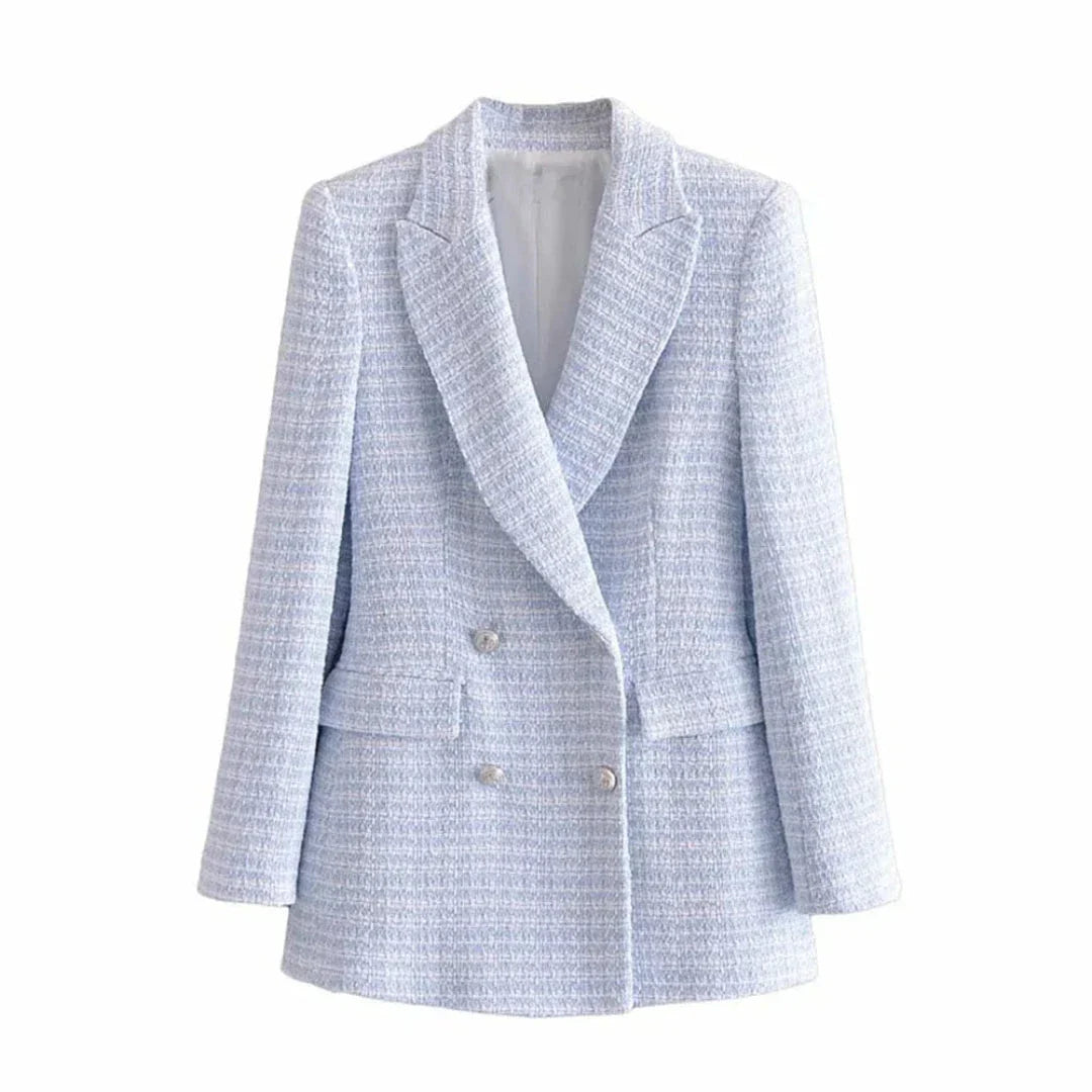 Sheryl Double-Breasted Tweed Blazer