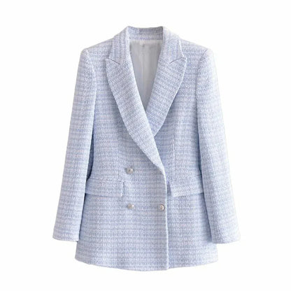 Sheryl Double-Breasted Tweed Blazer