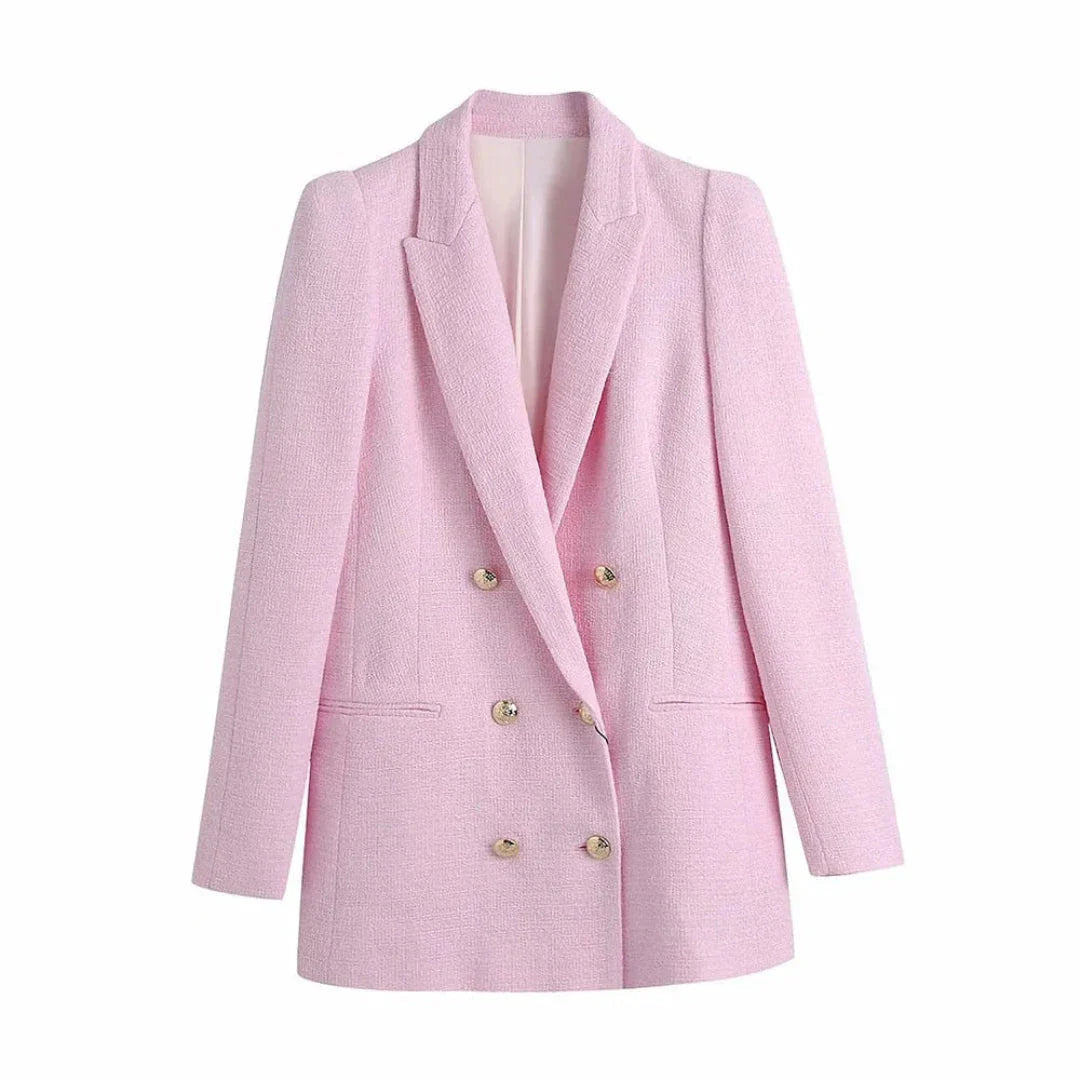 Sheryl Double-Breasted Tweed Blazer