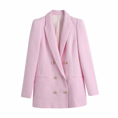 Sheryl Double-Breasted Tweed Blazer