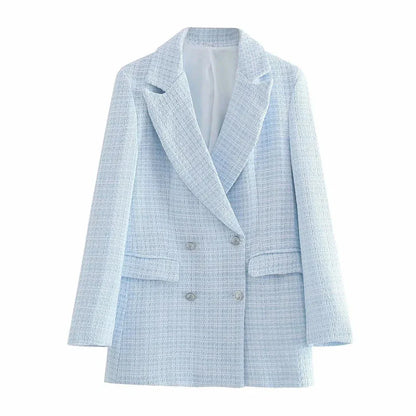 Sheryl Double-Breasted Tweed Blazer