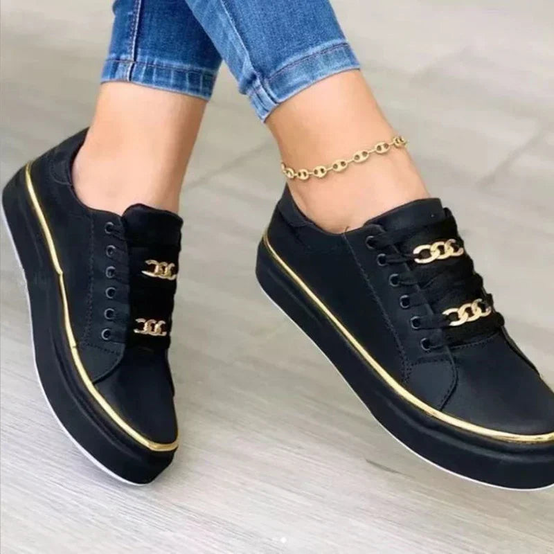 Orthopedic Womens Sneakers With Decorative Chains For Everyday Comfort And Posture Support