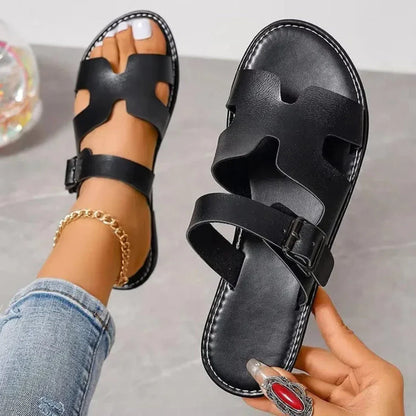Sienna Faux Leather Buckle Sandals