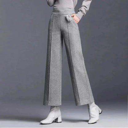 Sienna Wool Blend High-Waisted Wide-Leg Trousers