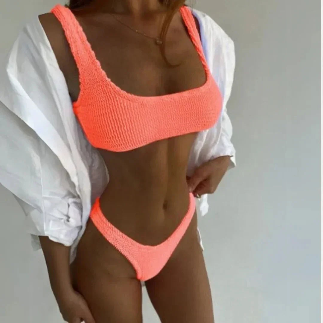Sierra Push Up Tanga Textured Bikini Set