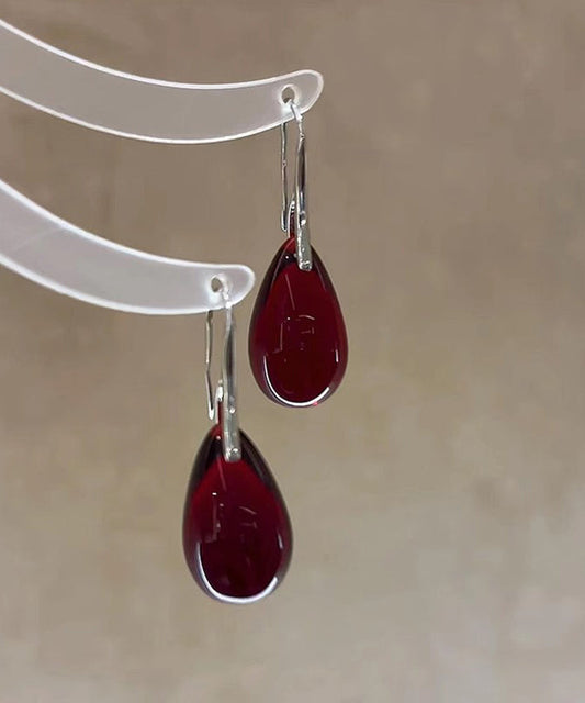 Boucles d'oreilles simples en forme de goutte d'eau, en cuivre mûrier surdoré et émail coloré - TrendAura