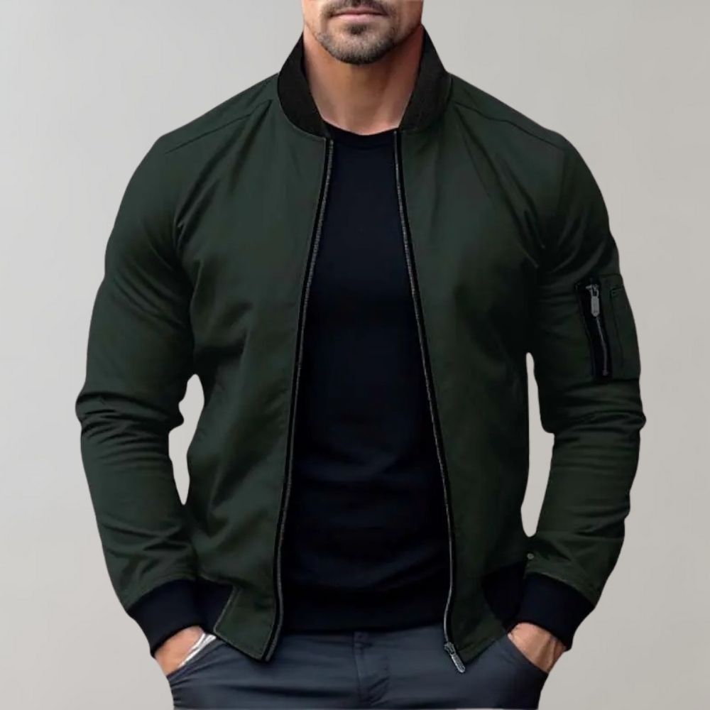 William Slim Fit Zip Up Bomber Jacket For Men Modern Lightweight Outerwear With Clean Detailing