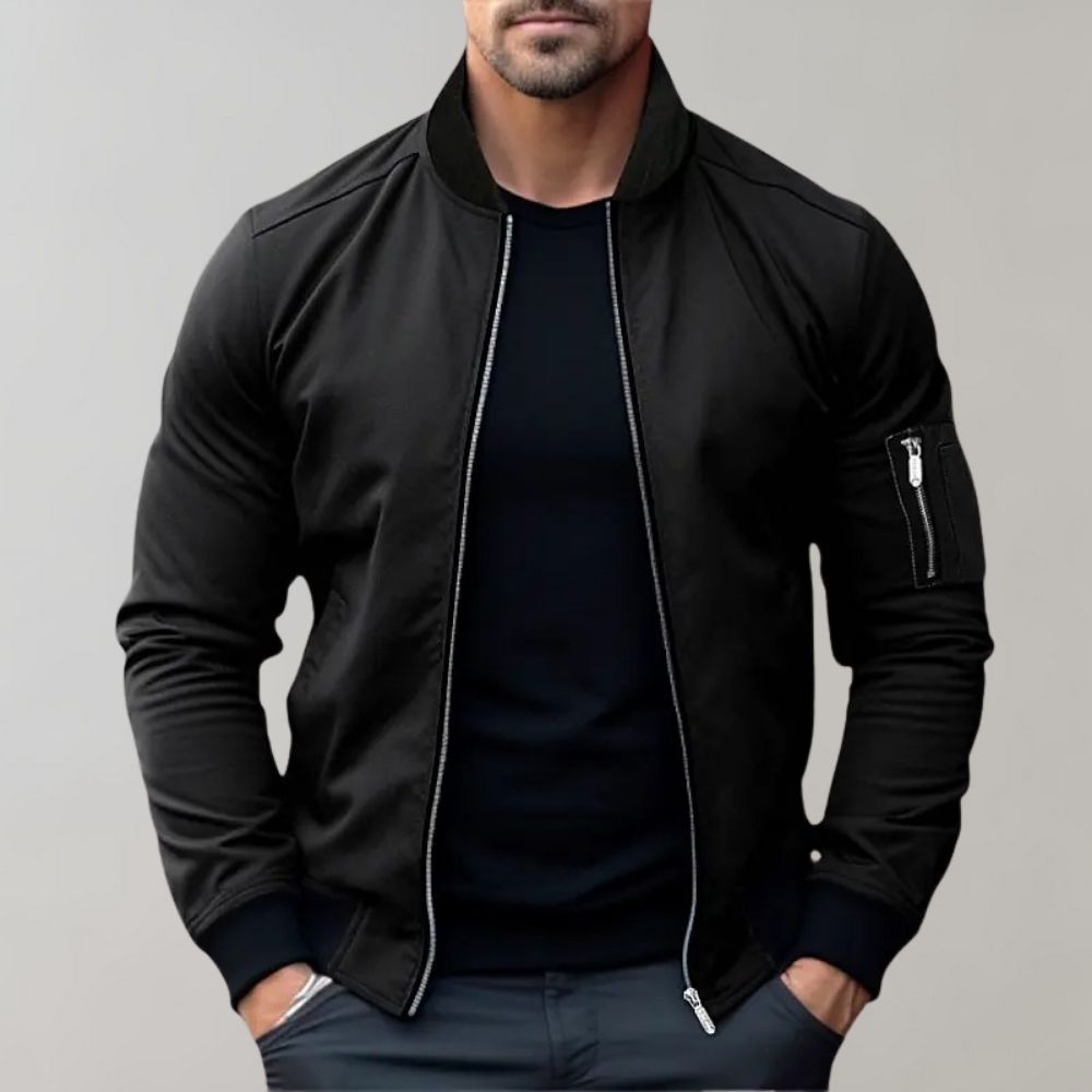 Mens Zip Up Bomber Jacket With Full Front Zip For Timeless Versatile Everyday Wear For Men