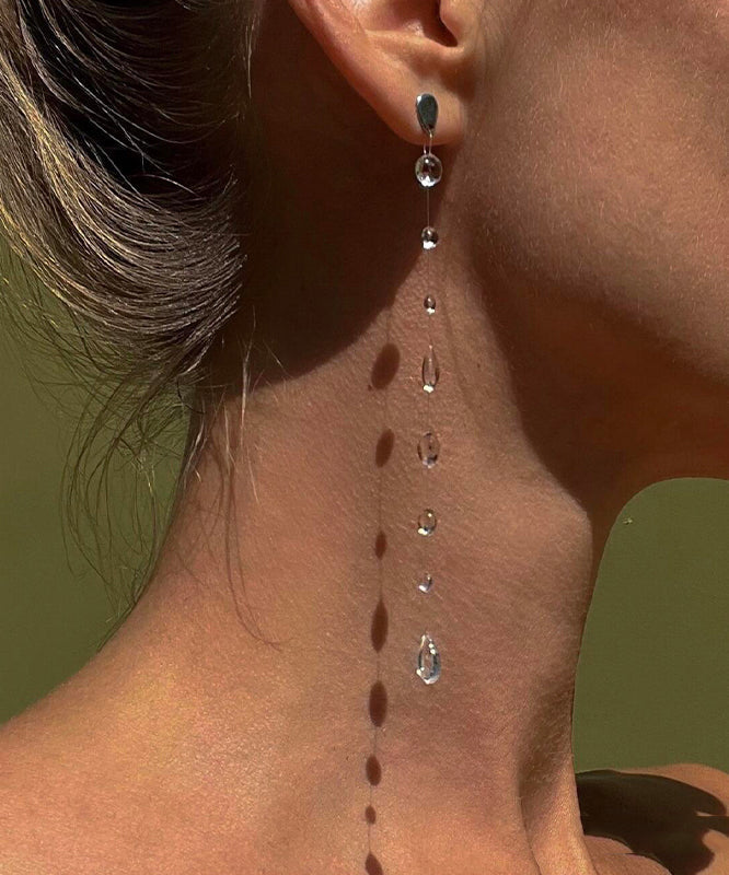 Boucles d'oreilles à pampilles en alliage Skinny Nude, suspendues, en forme de goutte d'eau - TrendAura