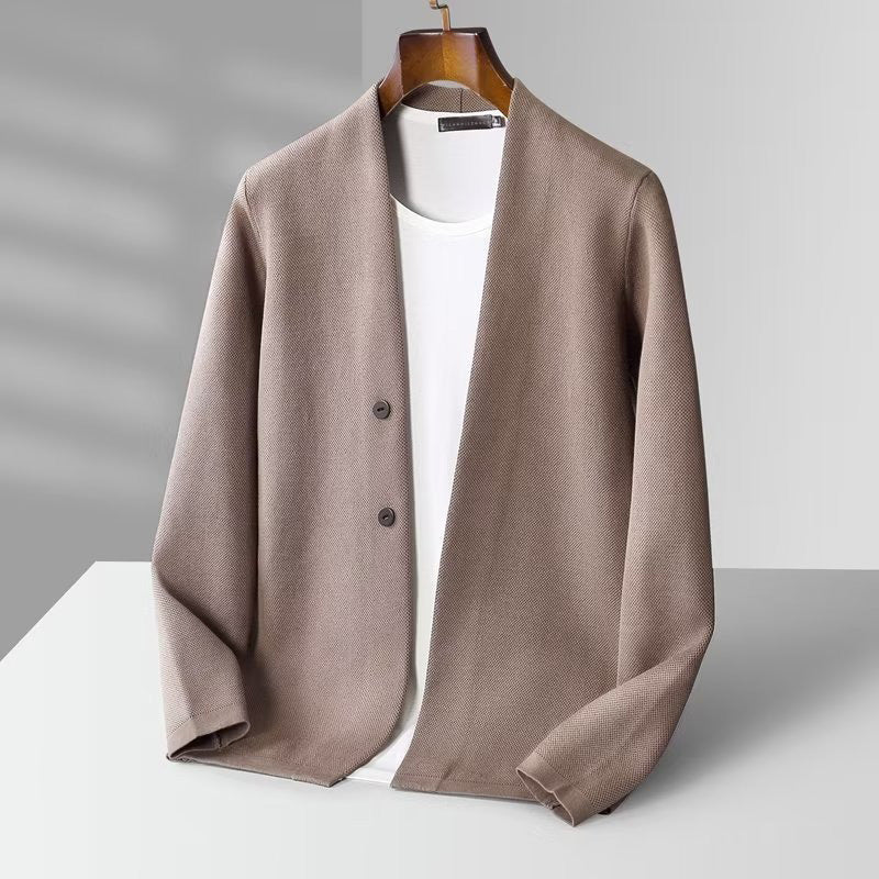 Slim Fit Stretch Knit Mens Cardigan by TrendAura Premium Viscose Blend High Elasticity