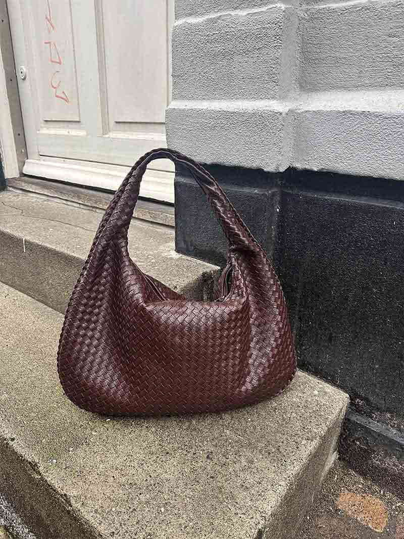 Jackie Woven Crossbody Bag With Lattice Design In Soft Vegan Leather For Everyday Chic Women