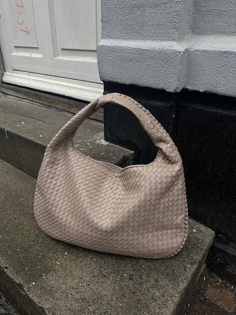 Jackie Woven Crossbody Bag With Lattice Design In Soft Vegan Leather For Everyday Chic Women