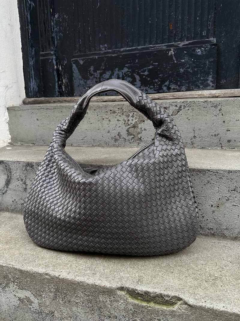 Jackie Woven Crossbody Bag With Lattice Design In Soft Vegan Leather For Everyday Chic Women