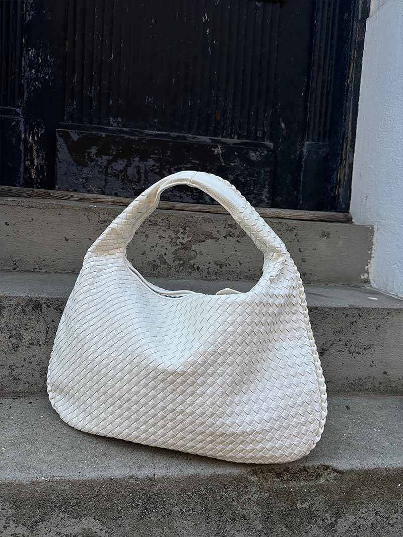 Jackie Woven Crossbody Bag With Lattice Design In Soft Vegan Leather For Everyday Chic Women