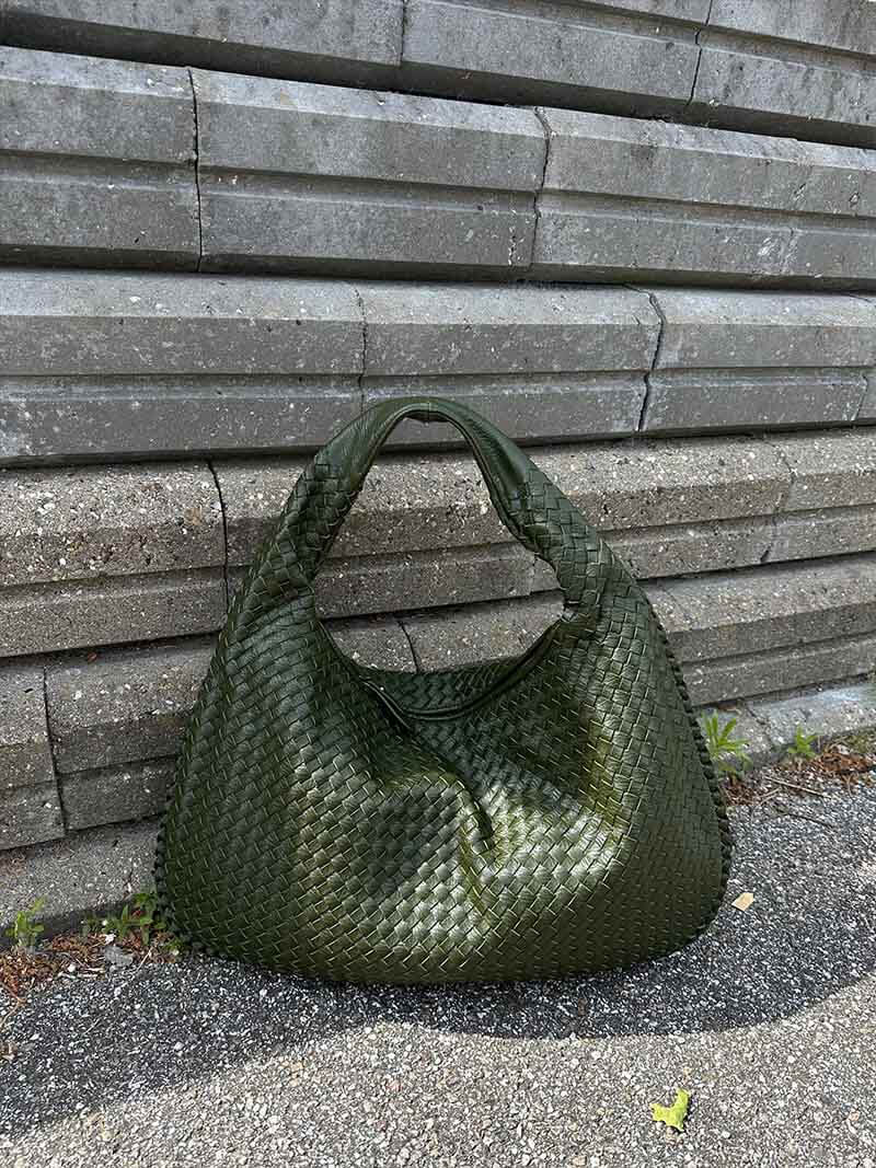 Jackie Woven Crossbody Bag With Lattice Design In Soft Vegan Leather For Everyday Chic Women
