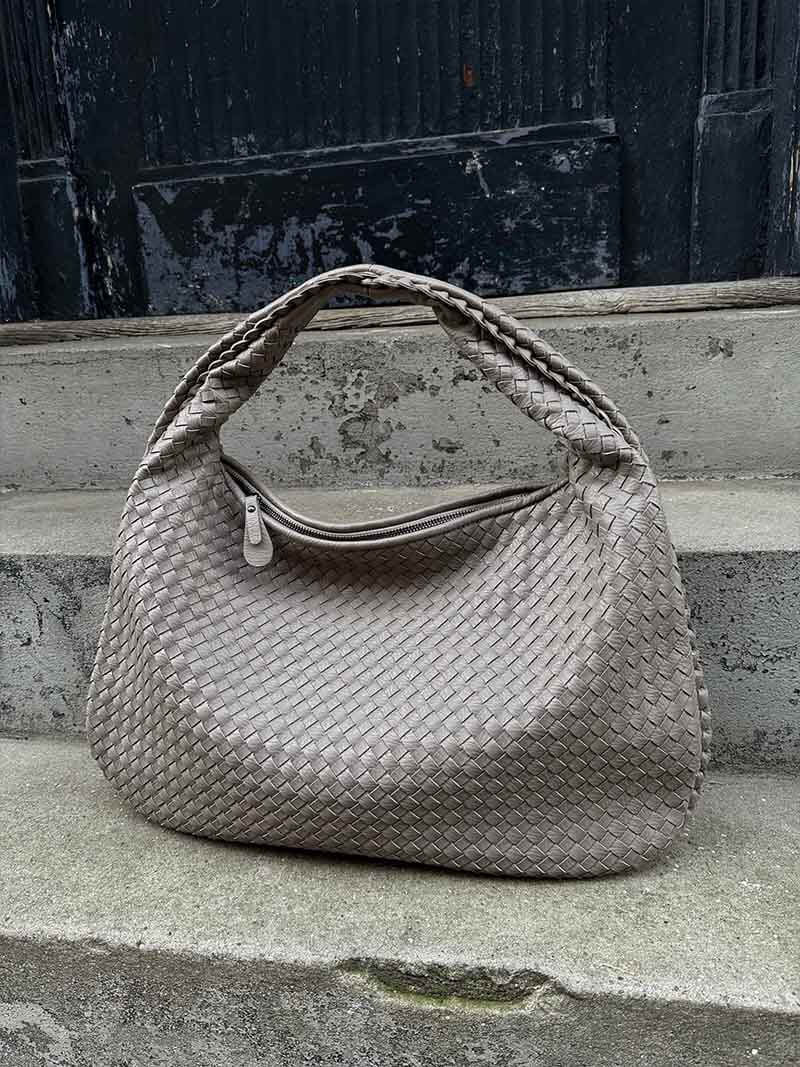 Jackie Woven Crossbody Bag With Lattice Design In Soft Vegan Leather For Everyday Chic Women