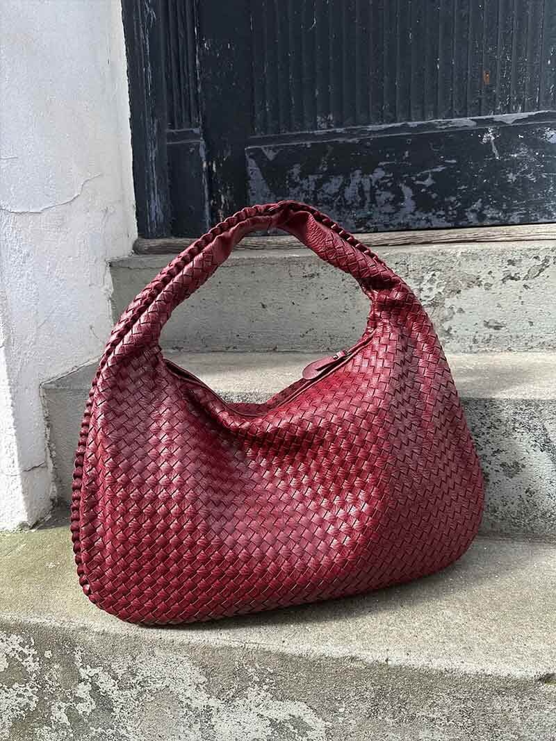 Jackie Woven Crossbody Bag With Lattice Design In Soft Vegan Leather For Everyday Chic Women