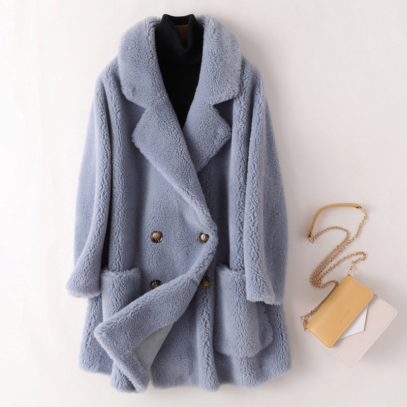 Léa Faux Fur Shearling Coat For Women Ultra Warm Luxe Texture Oversized Cocoon Fit