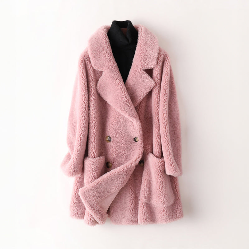 Léa Faux Fur Shearling Coat For Women Ultra Warm Luxe Texture Oversized Cocoon Fit
