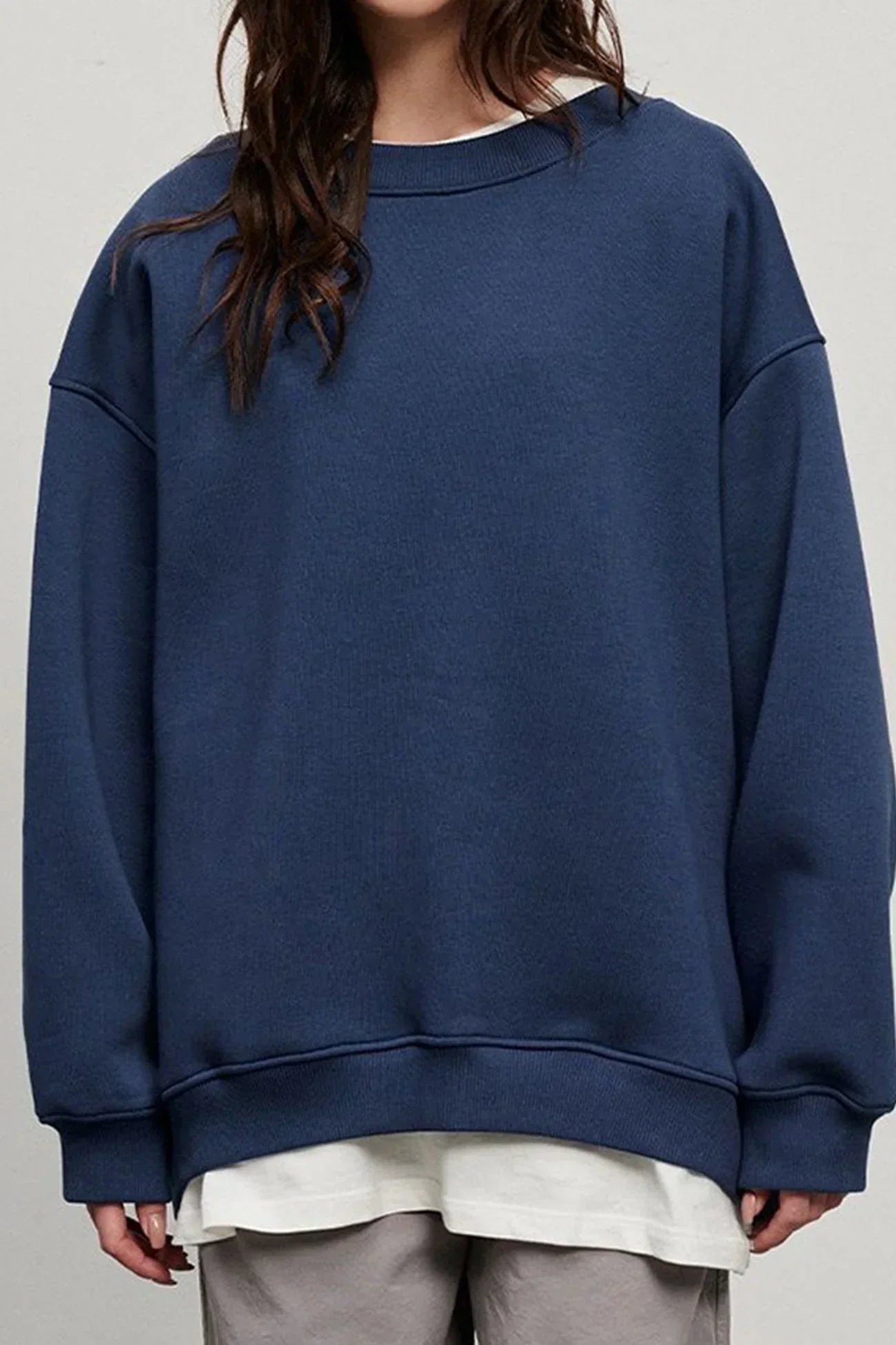 Lola Oversized Sweatshirt Organic Cotton Cozy Crew Neck For Women Effortless Chic Comfort
