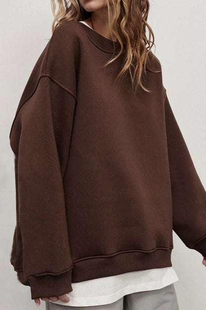 Lola Oversized Sweatshirt Organic Cotton Cozy Crew Neck For Women Effortless Chic Comfort