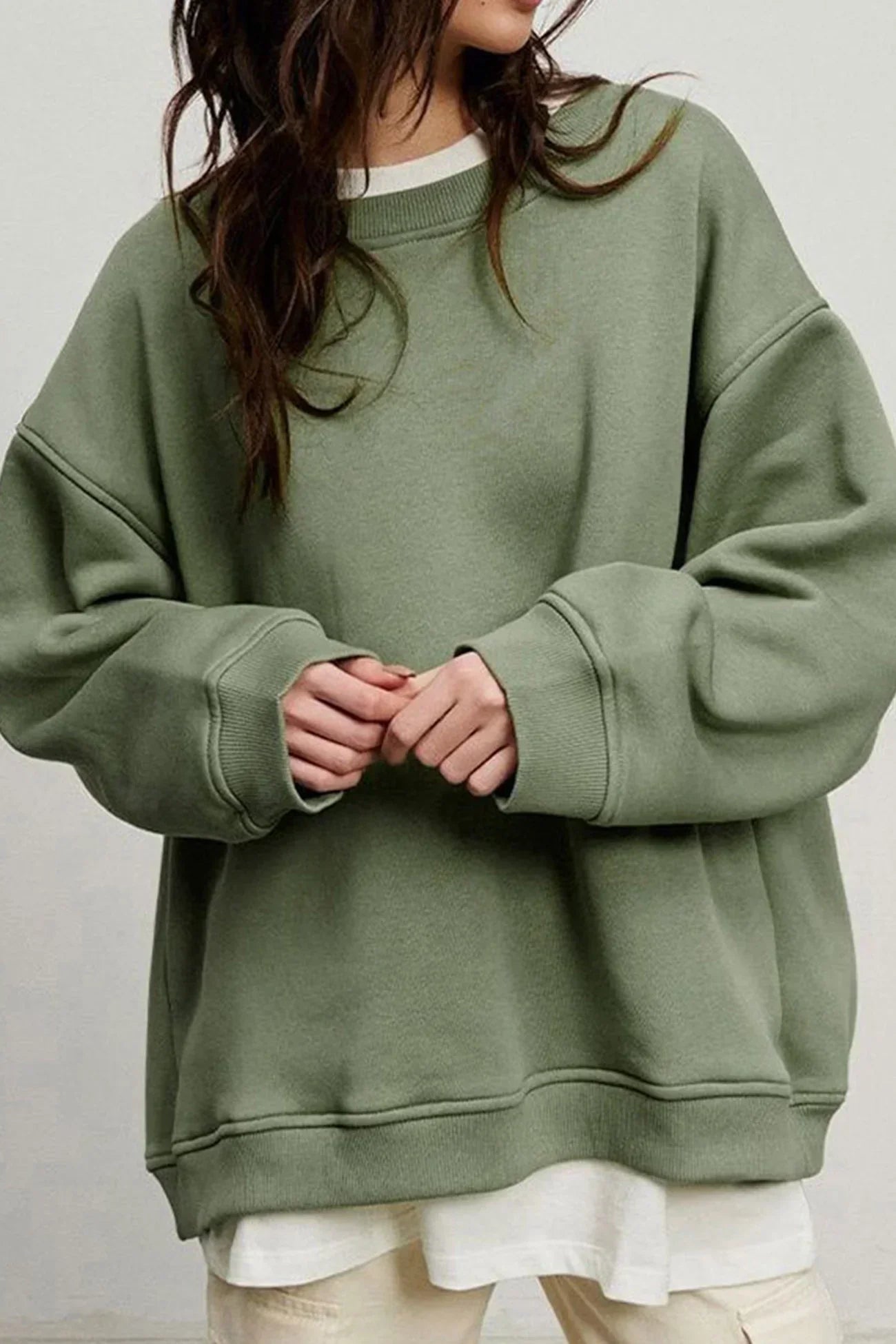 Lola Oversized Sweatshirt Organic Cotton Cozy Crew Neck For Women Effortless Chic Comfort
