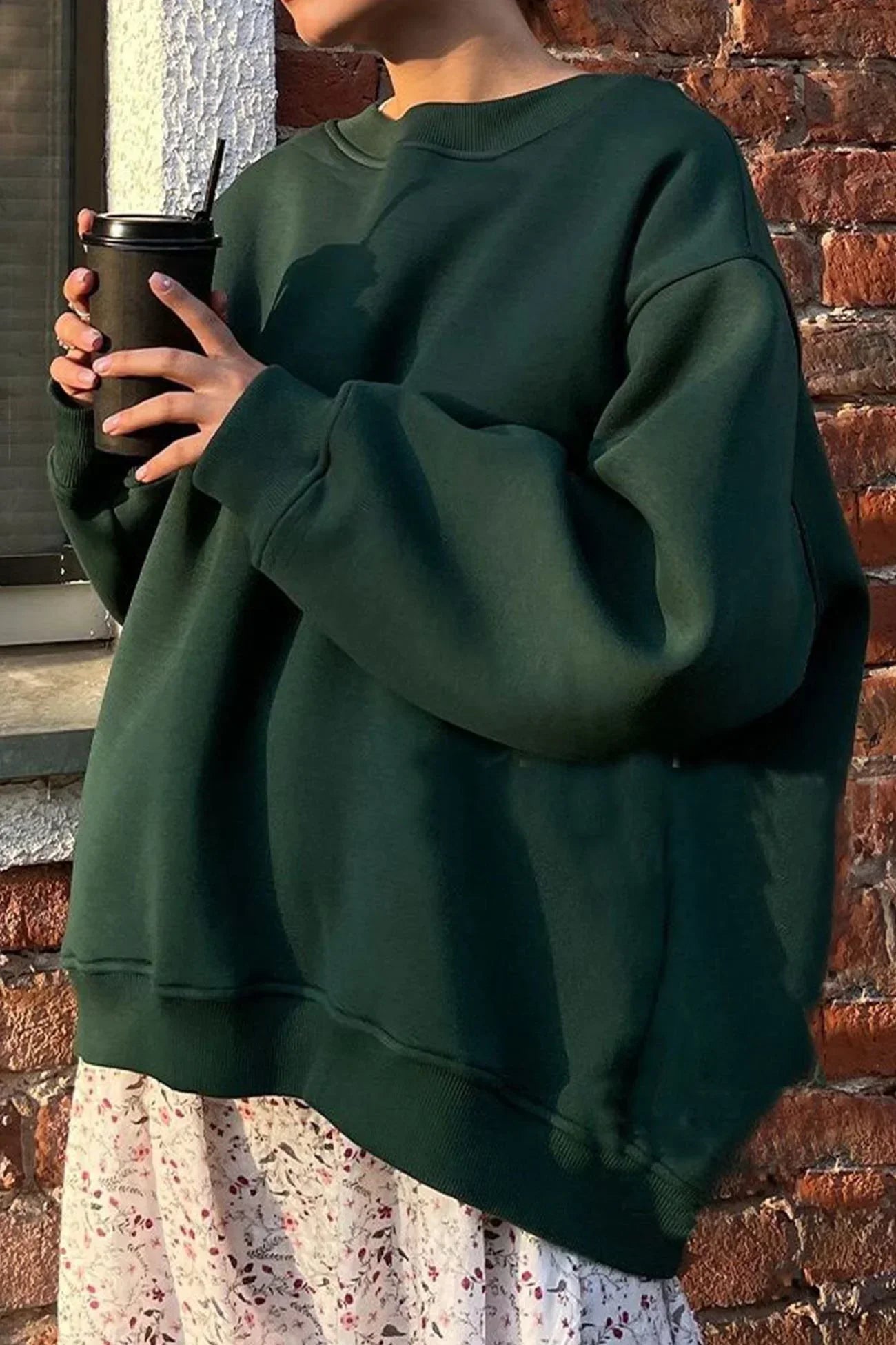 Lola Oversized Sweatshirt Organic Cotton Cozy Crew Neck For Women Effortless Chic Comfort