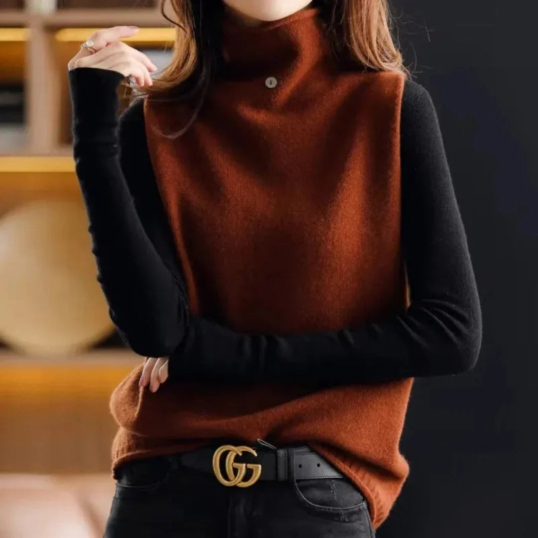 Sophie Turtleneck Wool Vest