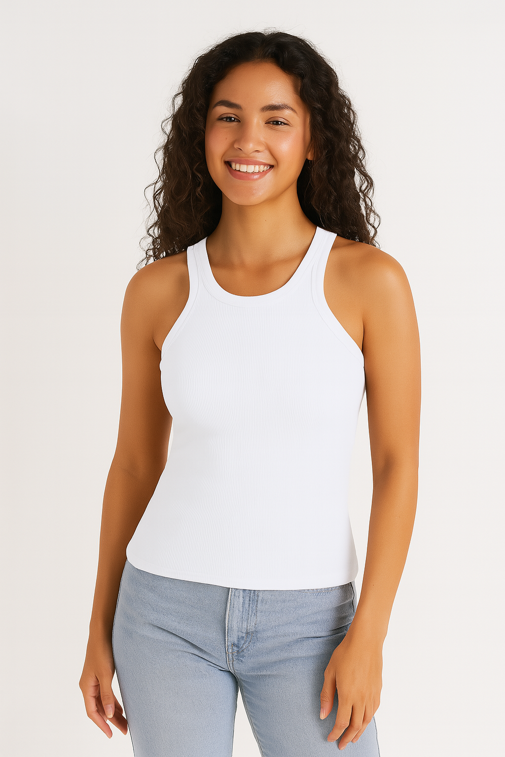 Sporty ribbed tank top for women