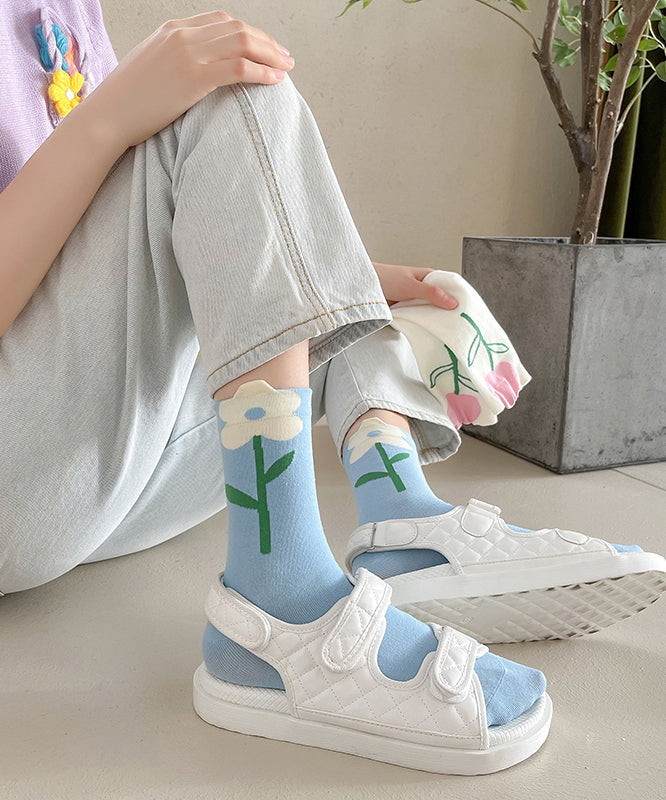 Chaussettes polyvalentes à motif tulipe pour le printemps et l'automne - TrendAura