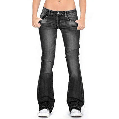 Eloura-Moda | Women's Low-Rise Bell Bottom Jeans: Loose Vintage Skinny Bells