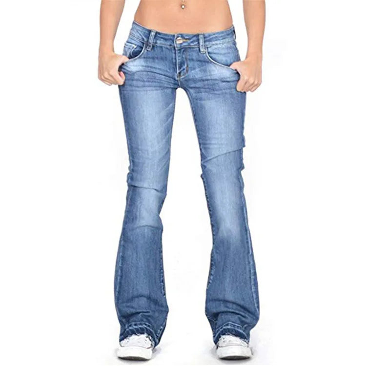 Eloura-Moda | Women's Low-Rise Bell Bottom Jeans: Loose Vintage Skinny Bells