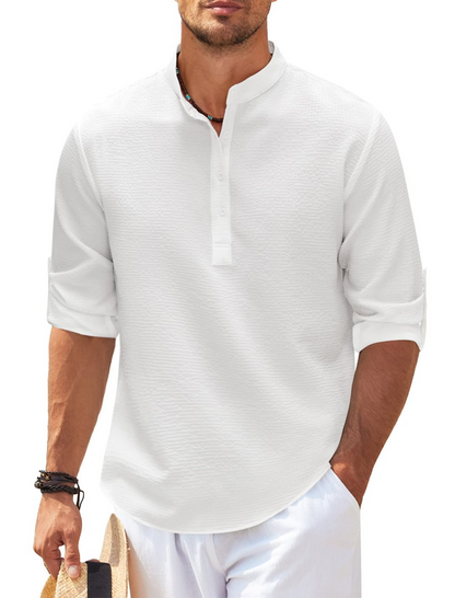 Jack Premium High Collar Cotton Blend Casual Shirt For Men Breathable Durable Comfort