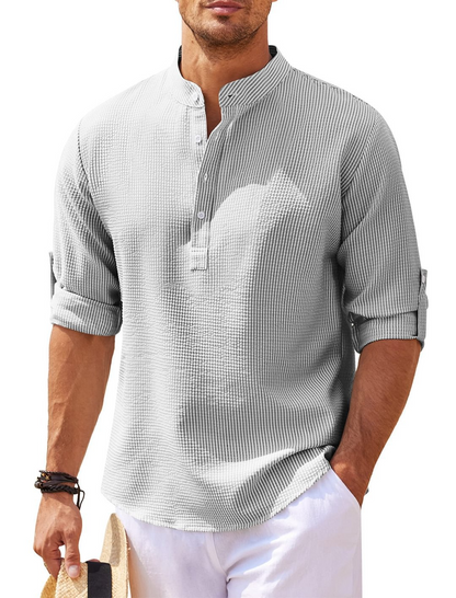 Jack Premium High Collar Cotton Blend Casual Shirt For Men Breathable Durable Comfort