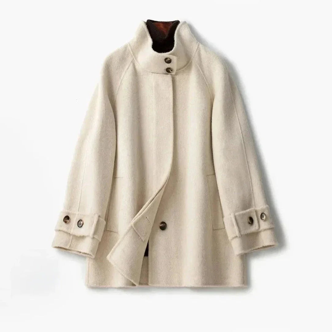 Stella High-Neck Double-Breasted Coat
