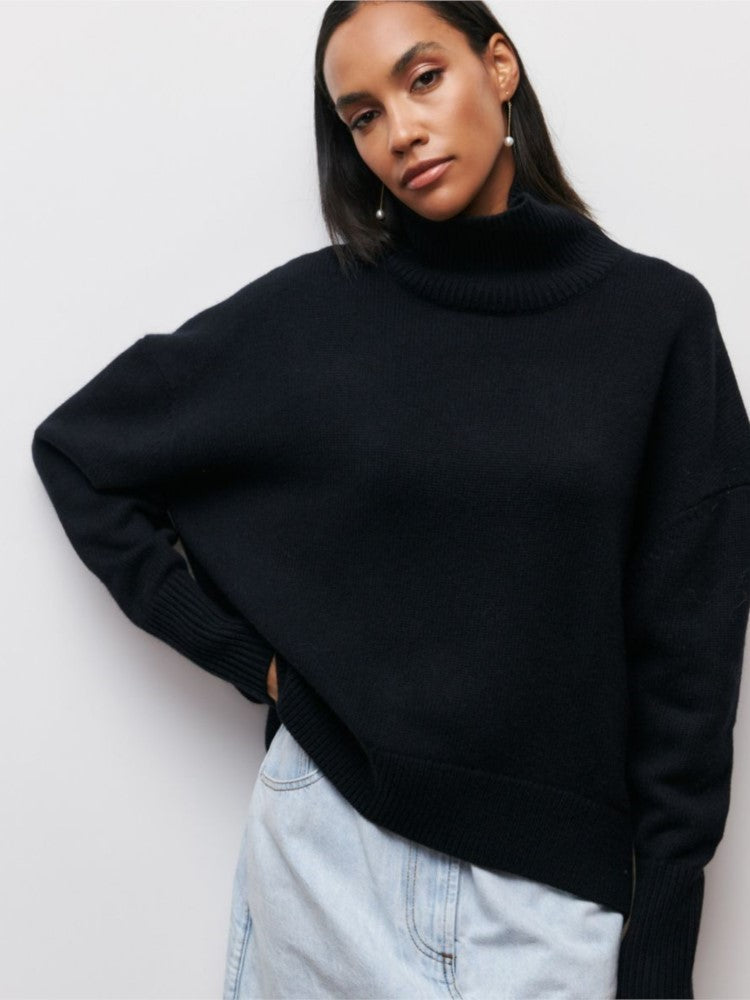 Stylish women's turtleneck sweater