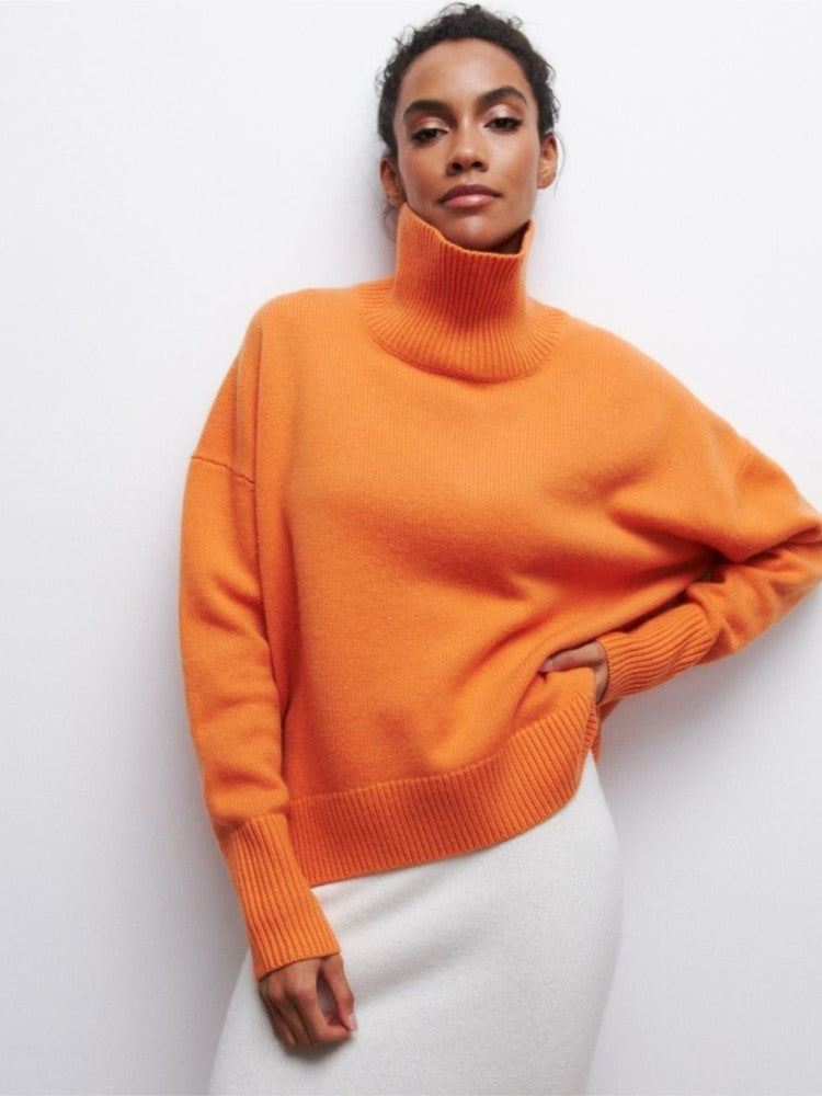 Stylish women's turtleneck sweater