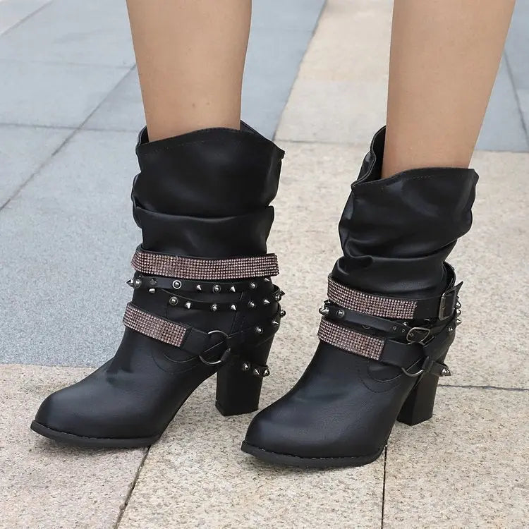 Strass-Embellished Ankle Boots for Women – Chic & Comfortable